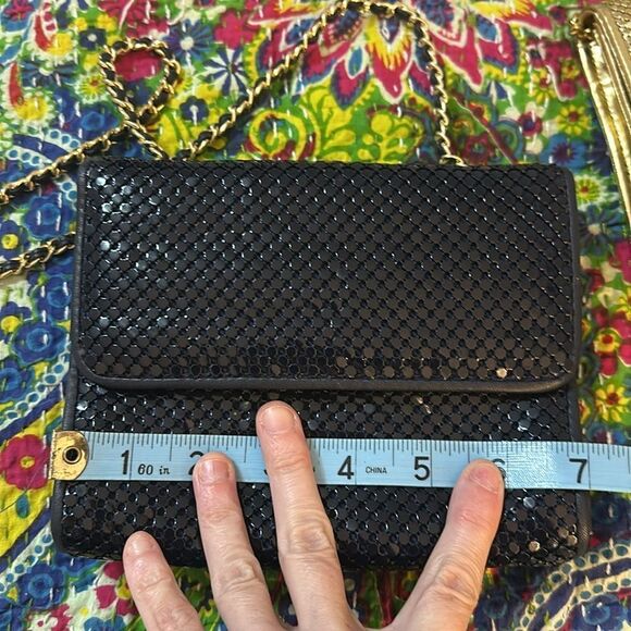 Vintage Whiting and Davis navy mesh bag with chain - Picture 8 of 9